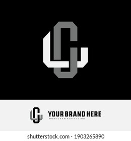 Initial letter L, C, LC or CL overlapping, interlock, monogram logo, white and gray color on black background