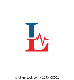 initial letter l cardiogram logo vector