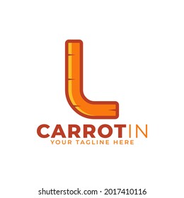 Initial Letter L Carrot Logo Design Vector. Designed for Web Site Design, Logo, App, UI