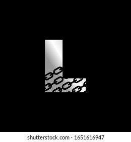 Initial Letter L with Chain