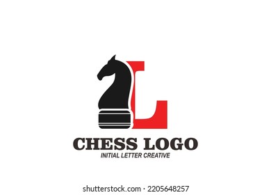 initial letter L chees horse logo
