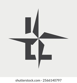 Initial Letter L Compass Logo design. Vector Illustration.