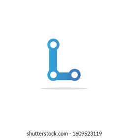 Initial letter L connected tech logo design 