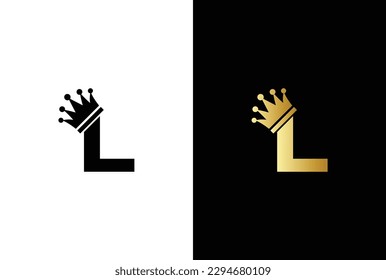 initial letter L crown logo, king royal brand company logo design vector template