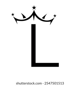 Initial Letter L Crown Logo For Beauty and Fashion Logo Symbol Vector Sign