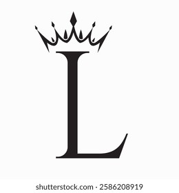 Initial Letter L Crown Logo Concept For Fashion and Beauty Symbol Vector Template