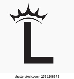 Initial Letter L Crown Logo Concept For Fashion and Beauty Symbol Vector Template