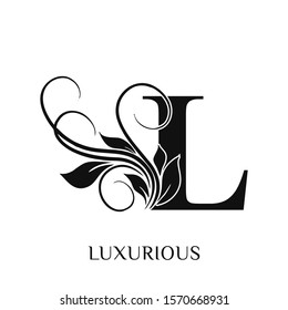  Initial letter L  Decorative emblem VINTAGE ornament  monogram logo