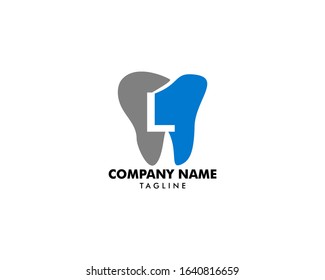 Initial Letter L Dental Logo Design Template