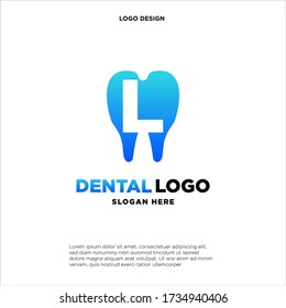 Initial Letter L Dental Logo Design Template