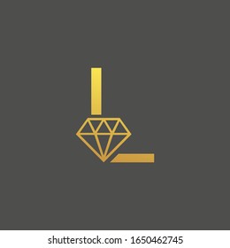 initial letter L with diamond vector logo template