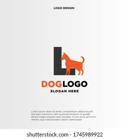 Initial Letter L Dog Logo And Icon Name Dog Design Vector.
