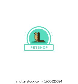 Initial Letter L and Dog vector logo design. Pet shop logo design. Pet icon vector
