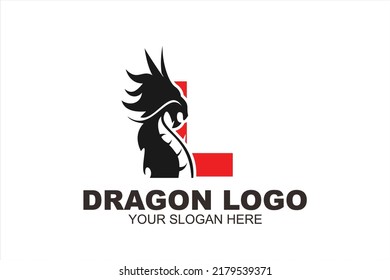 initial Letter L dragon logo