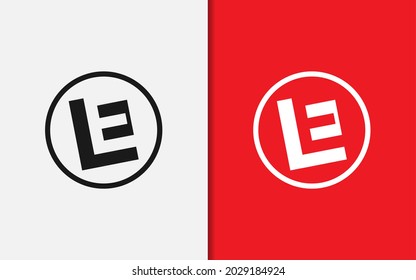 Initial Letter L and E Combination with Negative Space Style Concept Logo Design.
