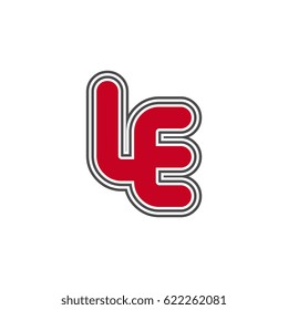 initial letter l and e. le monogram outline logo