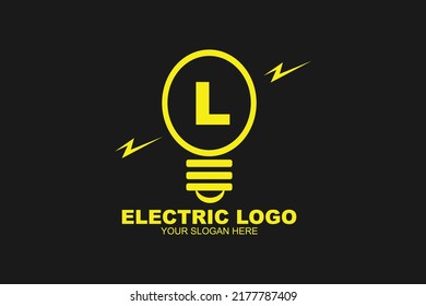 Initial Letter L Electric Lamp Logo