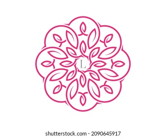 letra inicial L Elegant Floral Logo Vector Design Template. 
Diseño con logotipo vectorial para productos naturales, floristería, cosméticos, ecológicos, salud, spa.