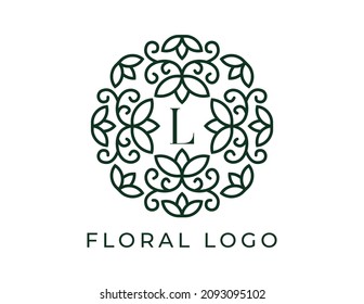 initial letter L Elegant Floral Logo Vector Design illustrations Template. 
Vector Logo design for natural products, flower shop, cosmetics, Organic, ecology concepts, health, spa.