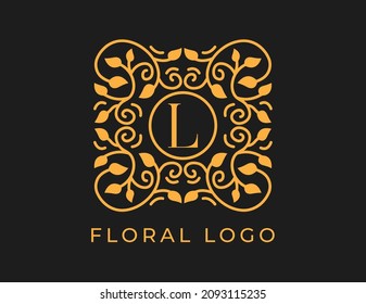 initial letter L Elegant Floral Logo Vector Design illustrations Template. 
Vector Logo design for natural products, flower shop, cosmetics, Organic, ecology concepts, spa.