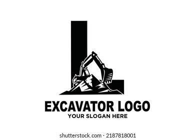 initial Letter L excavator  logo