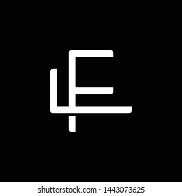 Initial letter L and F, LF, FL, overlapping interlock monogram logo, white color on black background