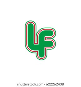 initial letter l and f. lf monogram outline logo