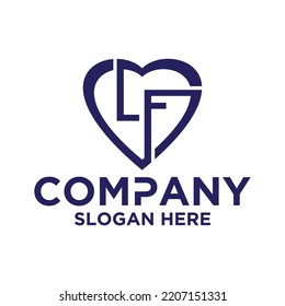 Letra inicial l f plantilla de diseño de vector de logotipo