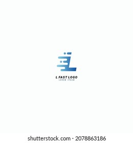 Initial letter L Fast speed logo design template