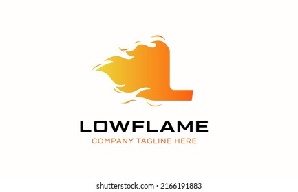 Initial Letter L and fire Logo. Flame logo isolated on White Background. Usable for Business and Branding Logos. Vector Graphic Branding Element