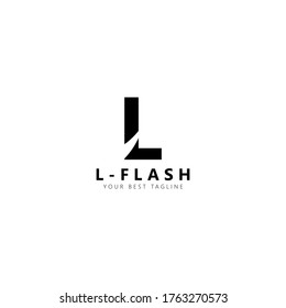 Initial letter L flash logo vector design template. Black letter with negative space isolated on white background. Can be used for company logo or symbol