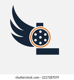 Initial Letter L Flim Logo. Flim logo, Movie, Feather, Wing, Reel logo design template Template