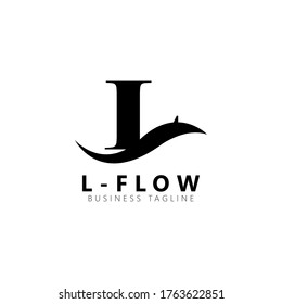 Initial letter L flow logo vector design template. Black letter isolated on white background. Can be used for company logo or symbol