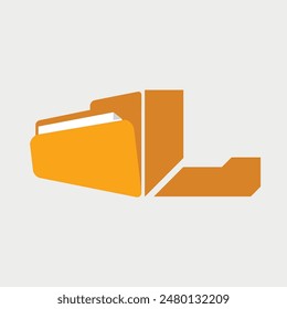 Initial Letter L Folder Logo. Vector Illustration.