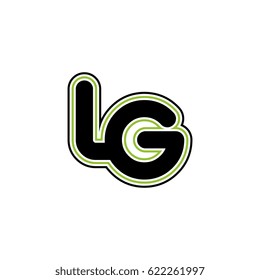 initial letter l and g. lg monogram outline logo