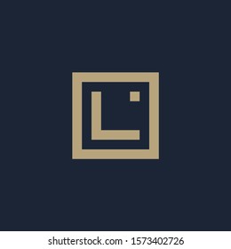 initial letter L geometric with square frame line art. Suitable for business consulting, studio, room, group, decoration, building, concept design. - vector