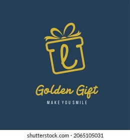 Initial Letter l with Gift Box and Ribbon for Gift Present Toys Store Retail Business Logo Design Template