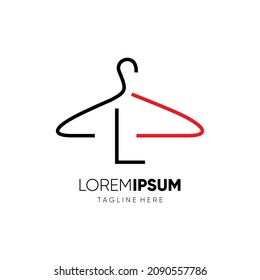 Letra inicial L Logotipo de colgador Diseño Icono del vector Ilustración gráfica Ilustración