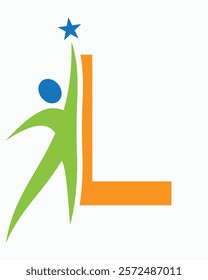 Initial Letter L Healthcare Logo Concept For Health Care, Sport, Bio, Fitness Or Medical Symbol