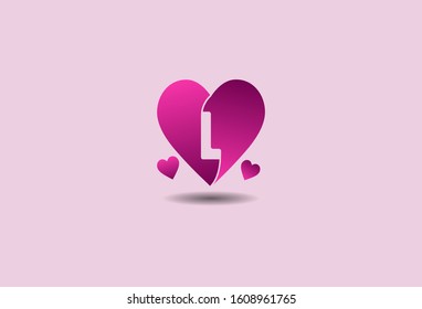 Initial Letter L with Heart logo design template. vector illustration