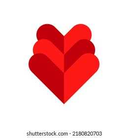 Initial letter L hearts design logo