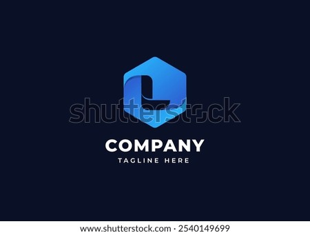 Initial Letter L with Hexagon Shape Logo Design. Modern Hexagon Shape on Letter L Logo Design Concept. Hexagon Geometric Symbol for Corporate Business Identity. Alphabet Vector Logo Illustration