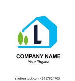 Initial Letter l with House Icon for Home Decor, Interior Design, Architecture, Contractor Building Vector Logo Idea Concept