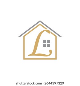 Initial Letter L With House, Real Estate Logo Design