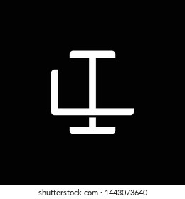 Initial letter L and I, LI, IL, overlapping interlock monogram logo, white color on black background