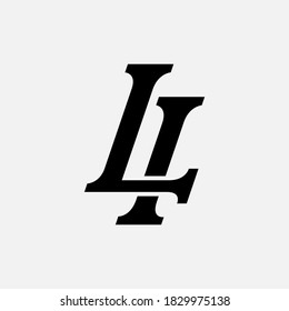 Initial letter L, I, LI or IL overlapping, interlock, monogram logo, black color on white background