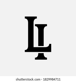 Initial letter L, I, LI or IL overlapping, interlock, monogram logo, black color on white background