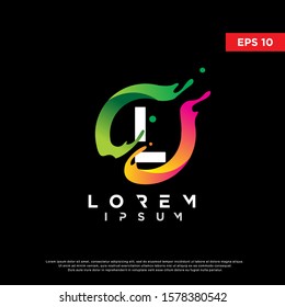 initial letter l inside liquid splash logo. modern icon, template design