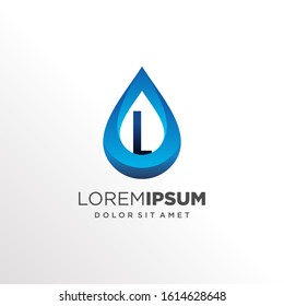Initial Letter L inside Water Drop Logo Design
