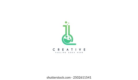 Ilustración vectorial inicial del diseño del logotipo de L Labs.